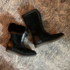 Aquatalia Suede Boots w/ Faux Fur Inside